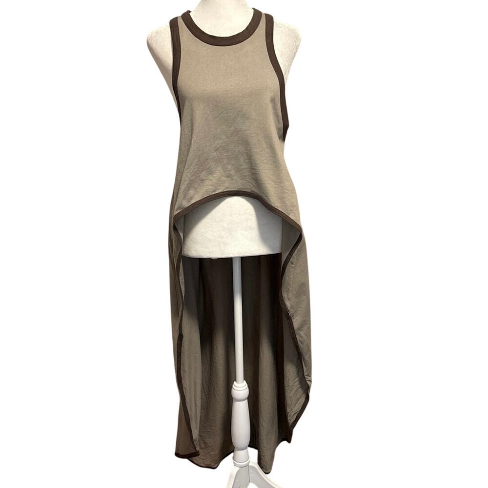 FP Beach Free People Size S Hi Low Tank Top Dress Swim Cover Brown